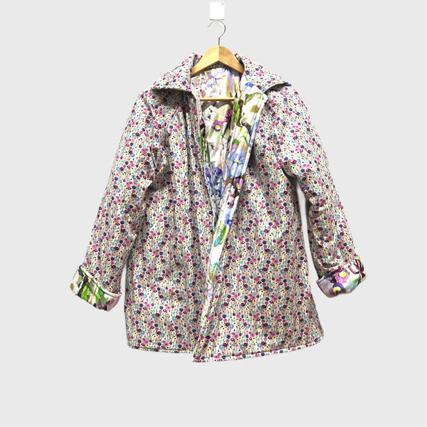 Reversible Quilted Jacket - Garden by the Sea and Mini Poppies
