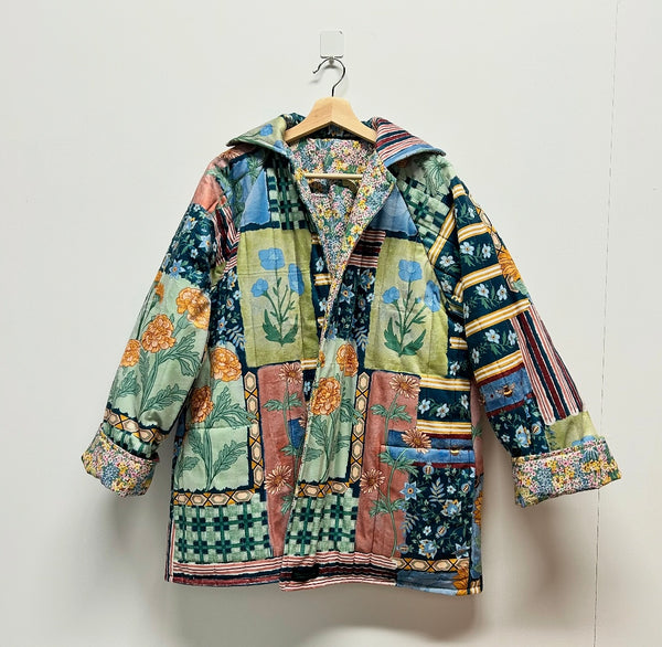 Reversible Quilted Jacket - Patchwork and Florals