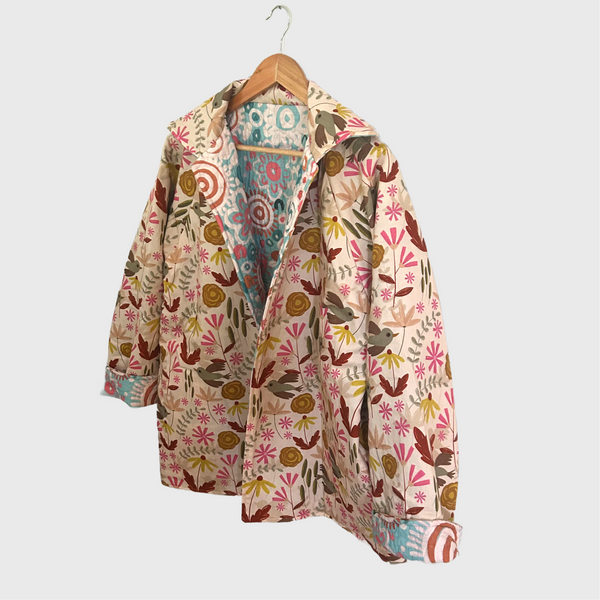 Reversible Quilted Jacket - Art Lab Dreaming and Taking Flight