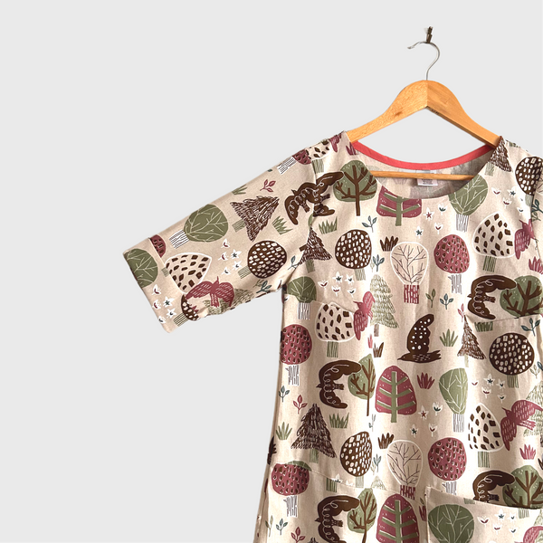 Eclipse Dress - Cream Trees (S)