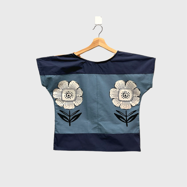 Sample Reversible Short sleeve - Panel top blue (S)