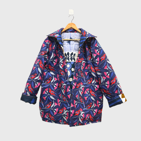 Reversible Quilted Jacket - Jocelyn Proust Flowers and Rosellas
