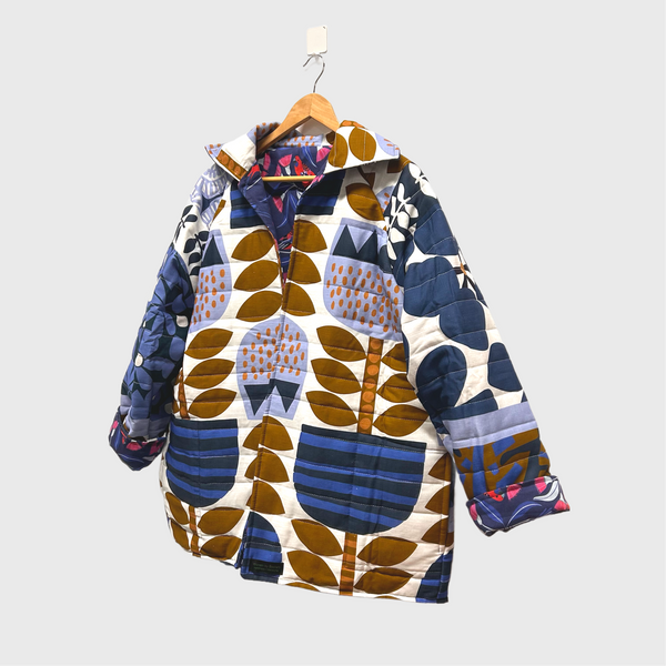 Reversible Quilted Jacket - Jocelyn Proust Flowers and Rosellas