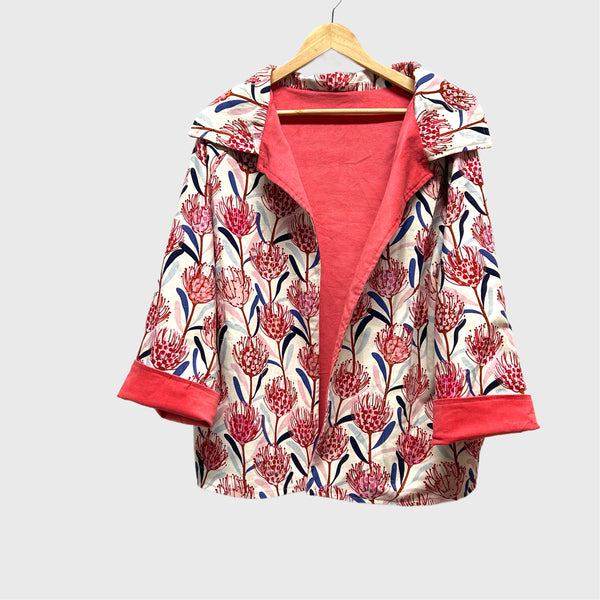 Sample Reversible Kusama Jacket - Mid Pink cord and Waratah