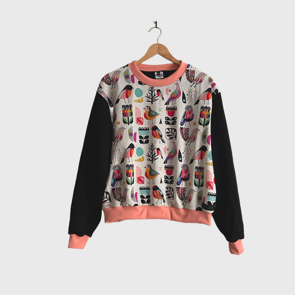 Long Sleeve top - Inaluxe with Black French Terry (M)