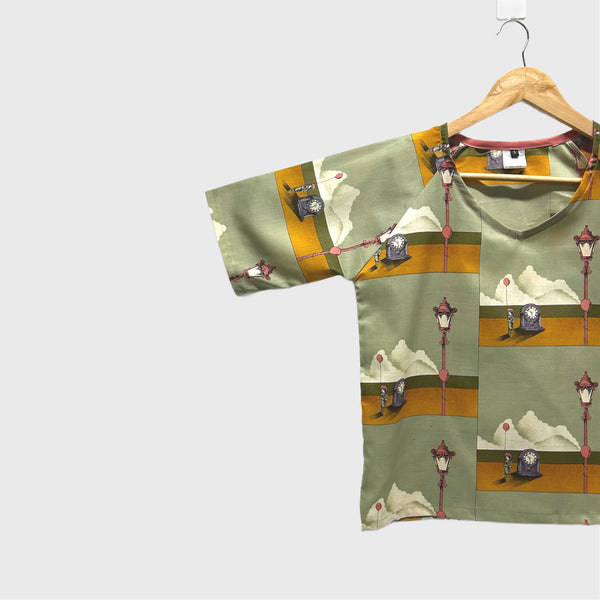 Sample Short sleeve v neck top - Balloons (S)