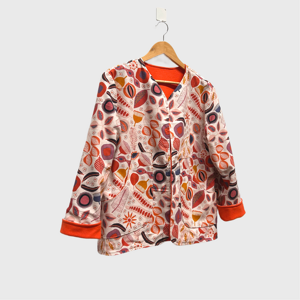 Reversible Fitted Jacket - Orange wool with Jocelyn Proust Pods (S)