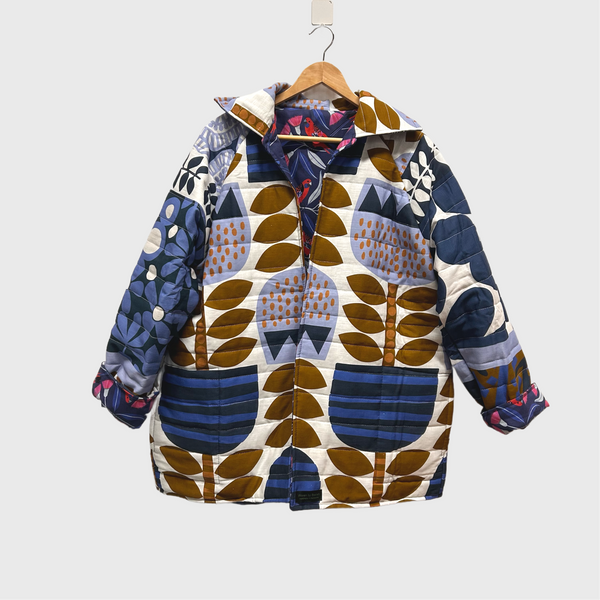 Reversible Quilted Jacket - Jocelyn Proust Flowers and Rosellas