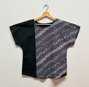 Short sleeve No waste - Indigenous print with black top (M)