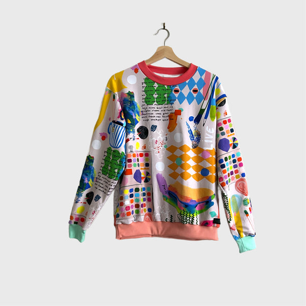 Long Sleeve top - DOOPS Artist Way with mixed ribbing (S)