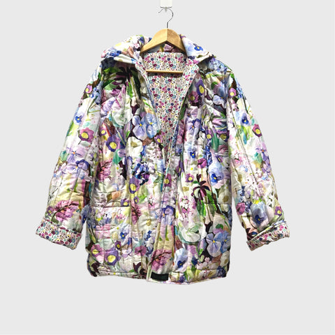 Reversible Quilted Jacket - Garden by the Sea and Mini Poppies