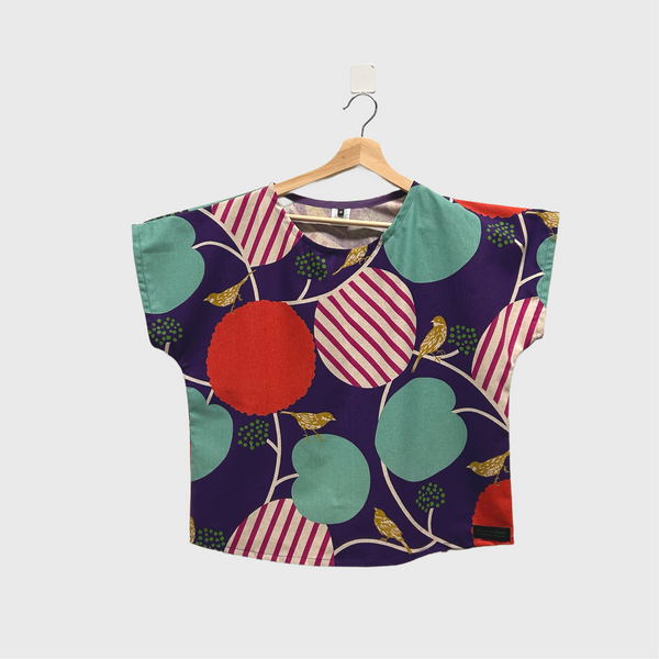 Short sleeve - Echino Pepe in Purple top (M)