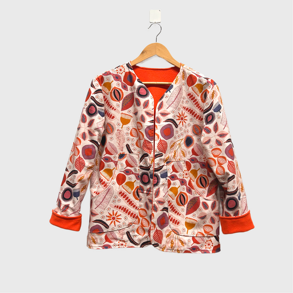 Reversible Fitted Jacket - Orange wool with Jocelyn Proust Pods (S)