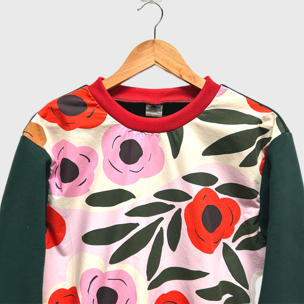 Long Sleeve top - Marimekko x Uniqlo with Green French Terry (S)