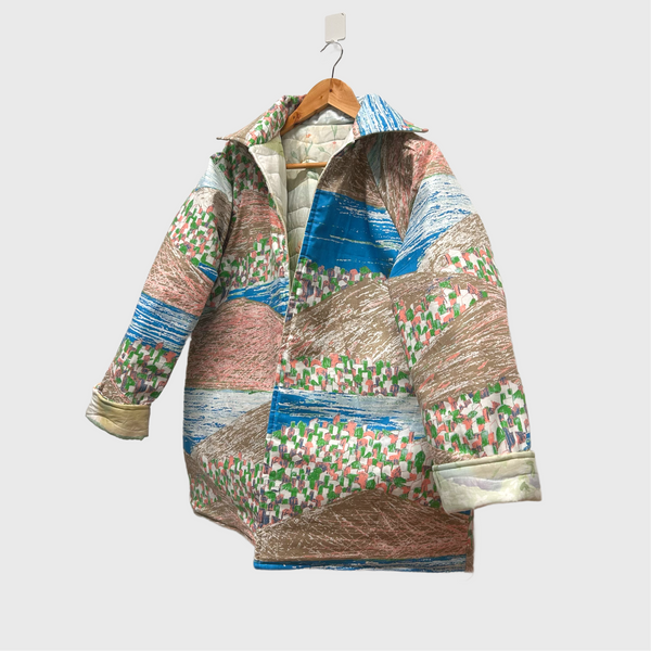 Reversible Quilted Jacket - Watercolours and Lake + City Viyella