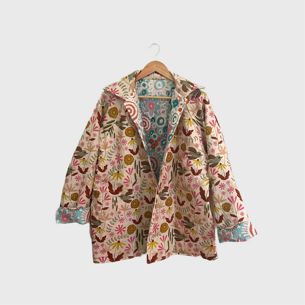Reversible Quilted Jacket - Art Lab Dreaming and Taking Flight