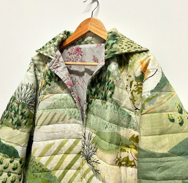 Reversible Quilted Jacket - Green Valley and l'uccello St Etienne