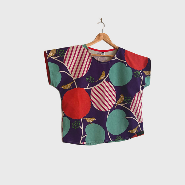 Short sleeve - Echino Pepe in Purple top (M)