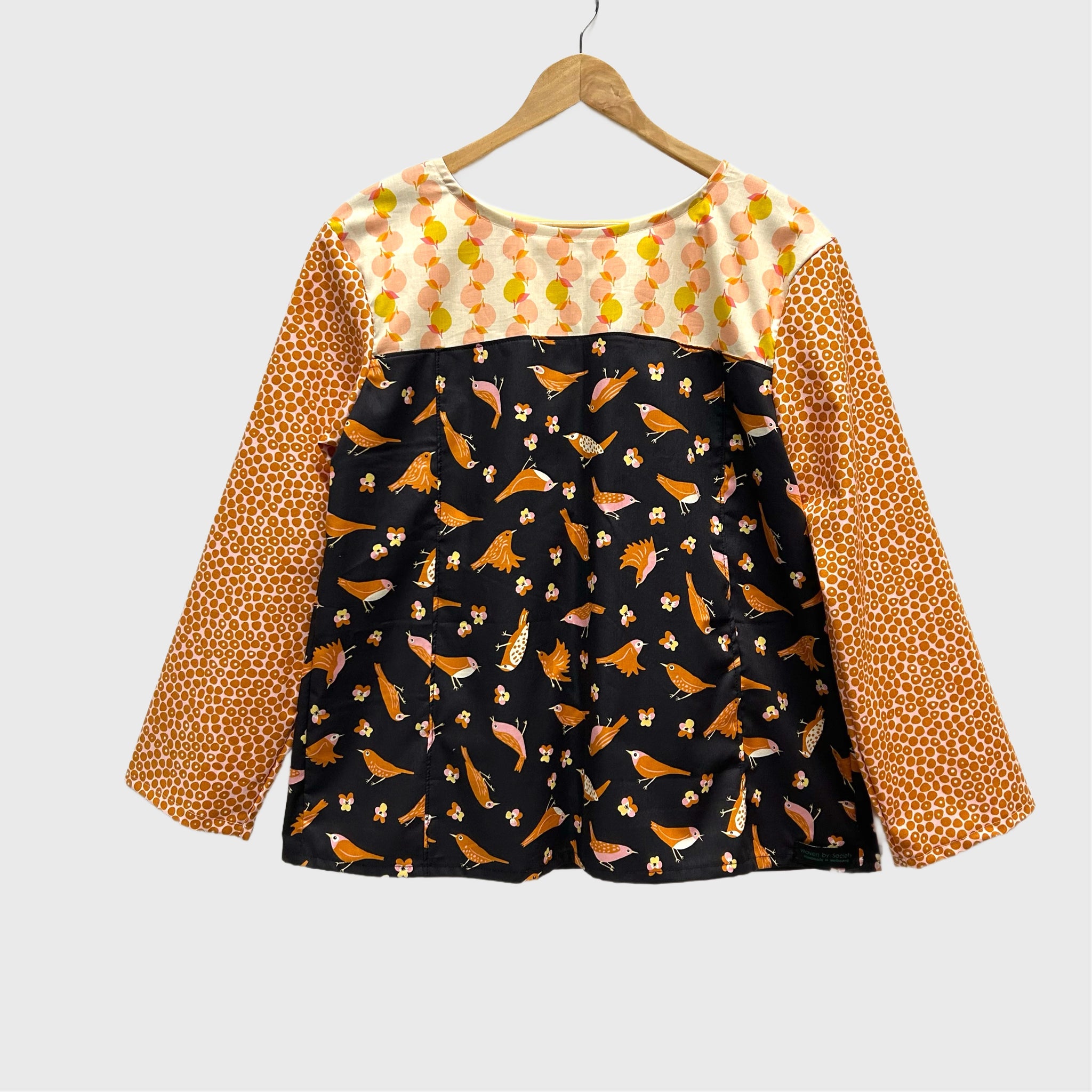 Sample Artista No Waste Tunic Top - Black Birds (M)