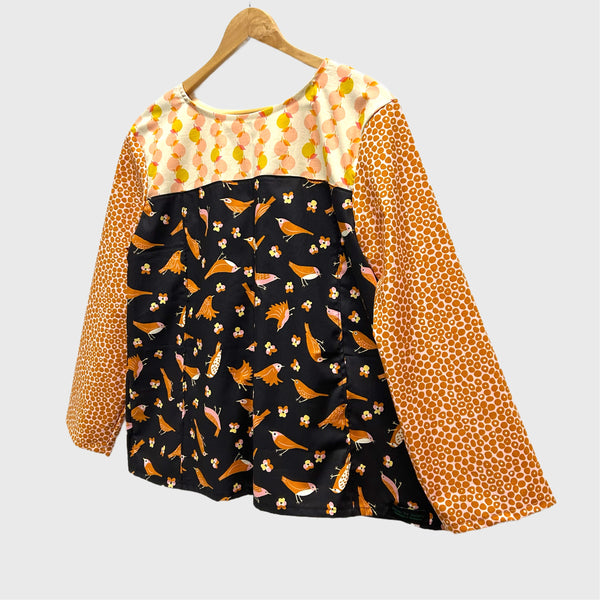 Sample Artista No Waste Tunic Top - Black Birds (M)