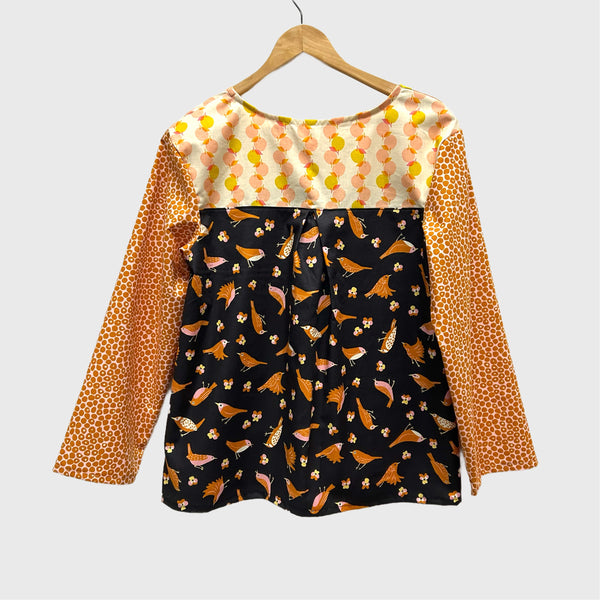 Sample Artista No Waste Tunic Top - Black Birds (M)