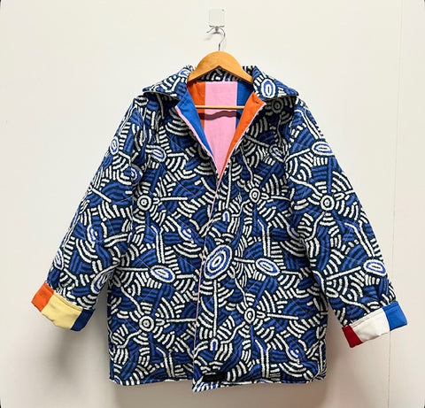 Reversible Quilted Jacket - Warlu and Candy Stripes