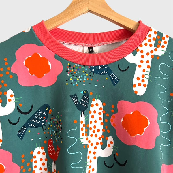 Long Sleeve top - DOOPS Birdy Cacti - Preorder