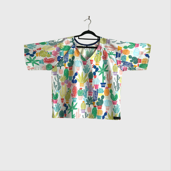 Short sleeve v neck top - Cactus (L)