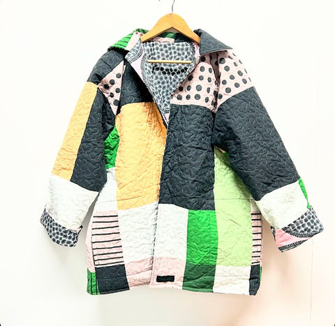 Reversible Quilted Jacket - IKEA Patchwork and Pink Lotus