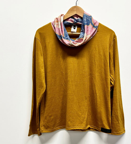 Roll neck top - Mustard with Lillestoff (M)