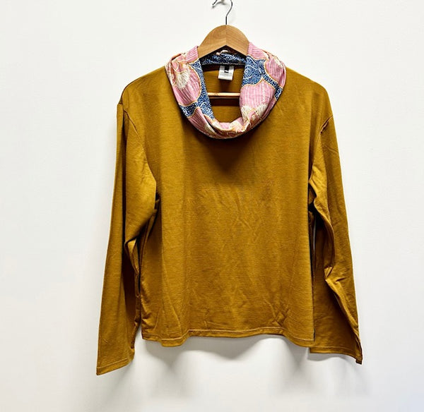 Roll neck top - Mustard with Lillestoff (XL)