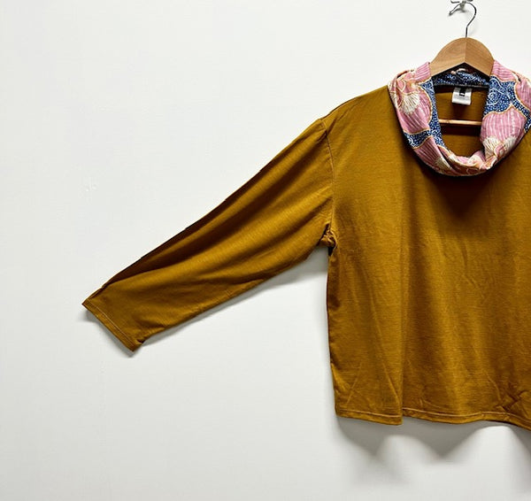 Roll neck top - Mustard with Lillestoff (XL)