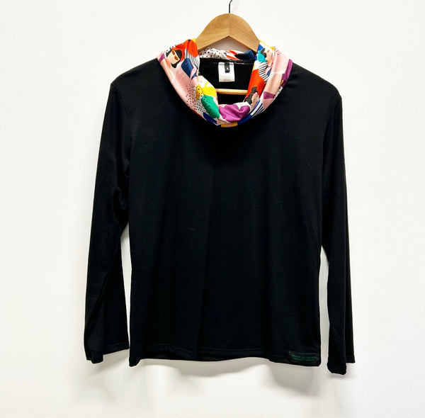Roll neck top - Black with Fashion Focused (S)