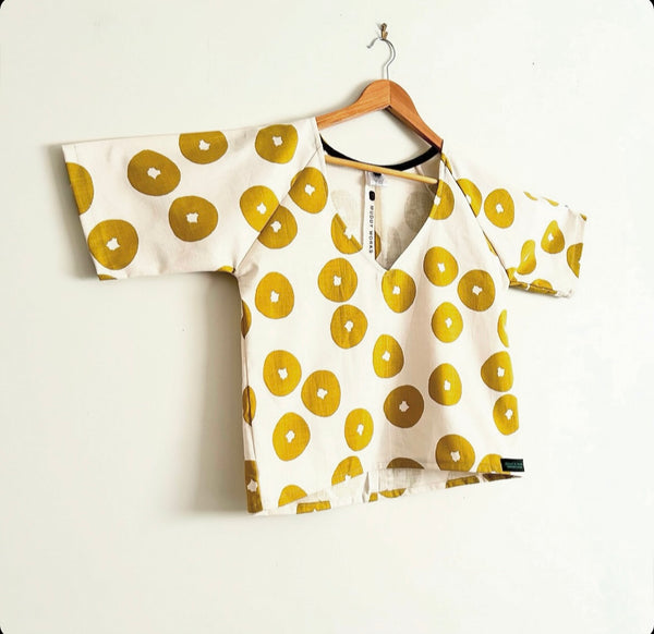 Sample Swing Top - Mustard Circles (S)