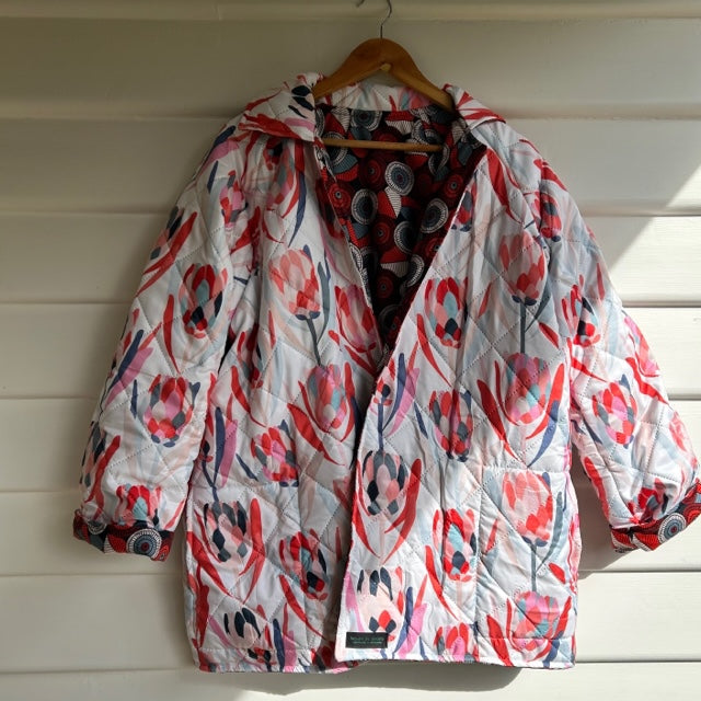 Reversible Quilted Jacket - Protea and Gumnuts