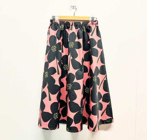 Mid length Skirt -  Hellabore in Pink (L)