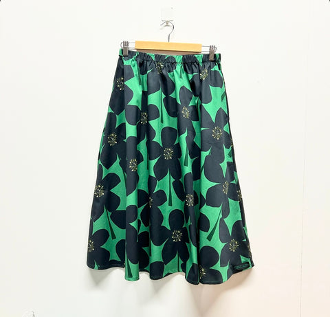 Mid length Skirt -  Hellabore in Green (S)