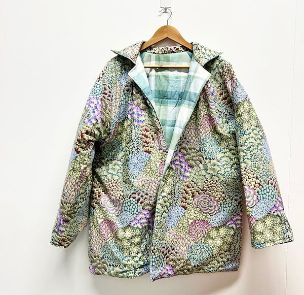 Reversible Quilted Jacket - Gingham and Oriental Garden