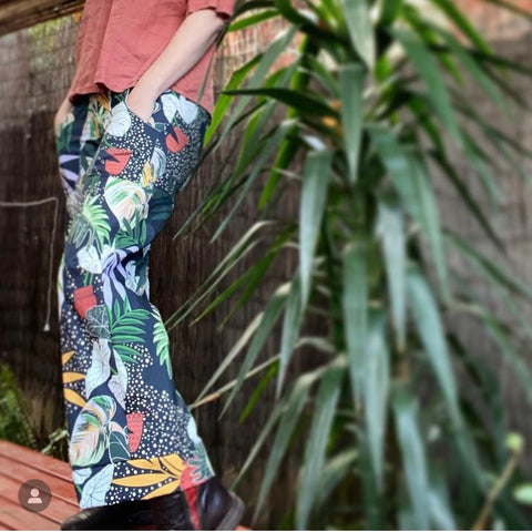 Sample Wide Legged Pants - Palm Paradise (L)