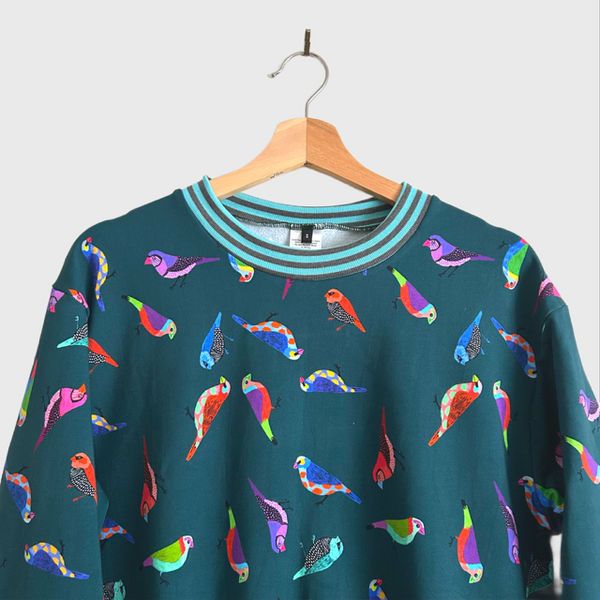 Long Sleeve top - DOOPS Finchie with Striped Ribbing