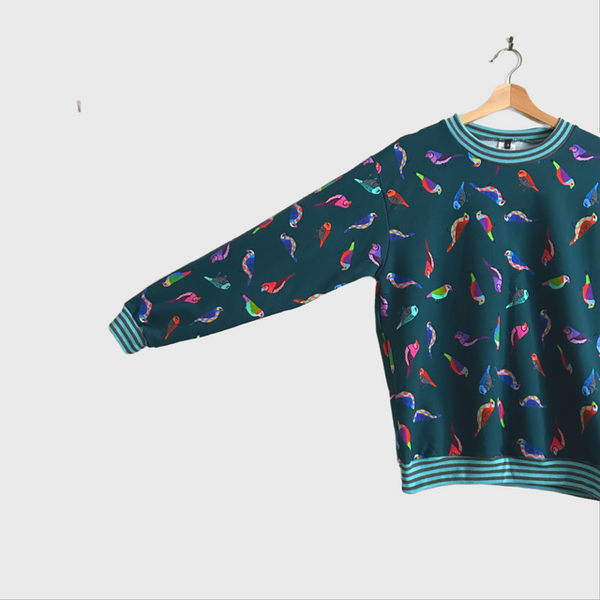 Long Sleeve top - DOOPS Finchie with Striped Ribbing