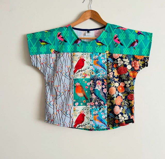 Short sleeve No waste - Mixed Birds top (S)