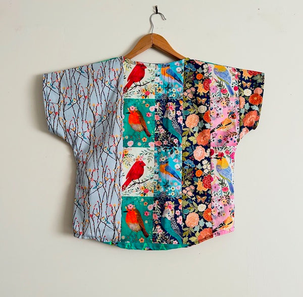 Short sleeve No waste - Mixed Birds top (S)