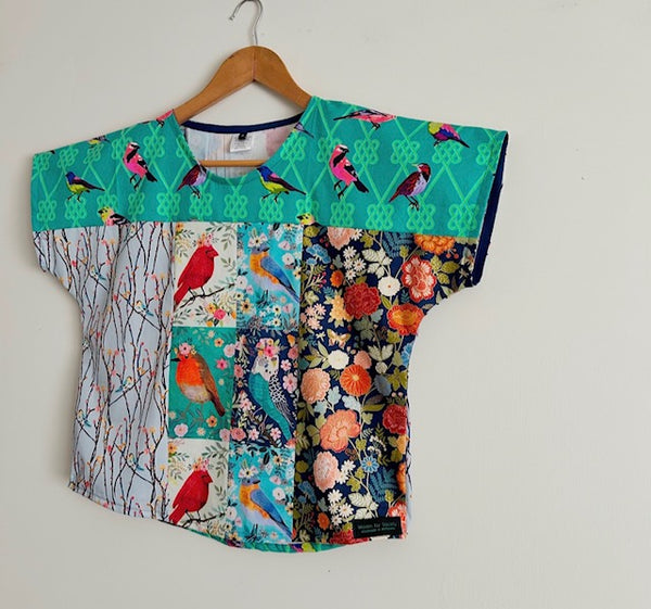 Short sleeve No waste - Mixed Birds top (S)