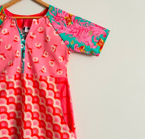 Everyday No Waste Dress - Pink and orange mix (S)