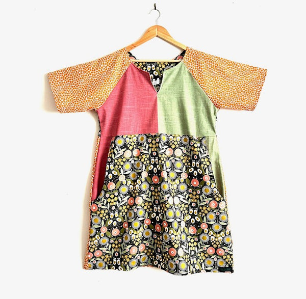 Everyday No Waste Dress - Flowers and Peach (L)