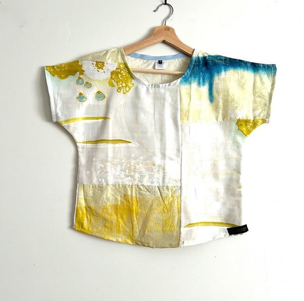 Short sleeve No waste - Nani Iro Double Gauze Yellow top (S)