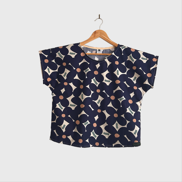 Short sleeve - Navy Flowers top (Multi size)