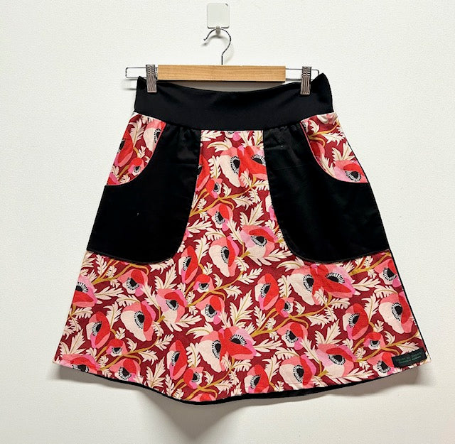 Sample A Line Skirt - Red Flower A-Line (S)