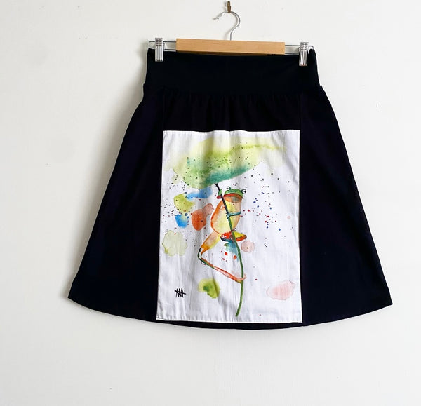 Sample A Line Skirt - Black with frog (S)